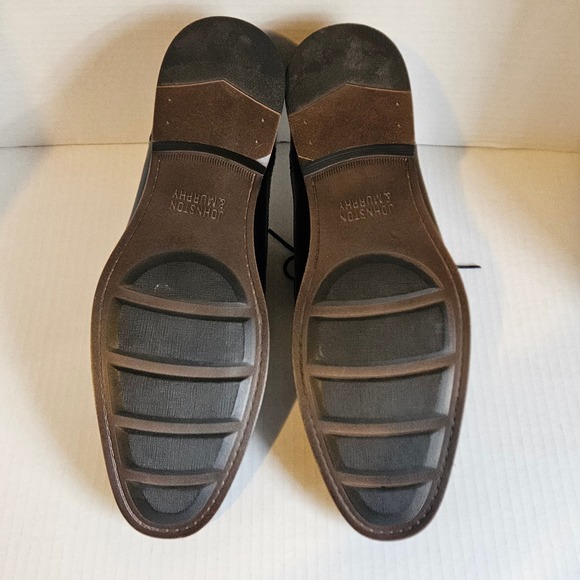 Men's Black‎ Leather Johnston & Murphy Lewis Cap Toe Lace Up Oxfords Size 10 M - Picture 3 of 10
